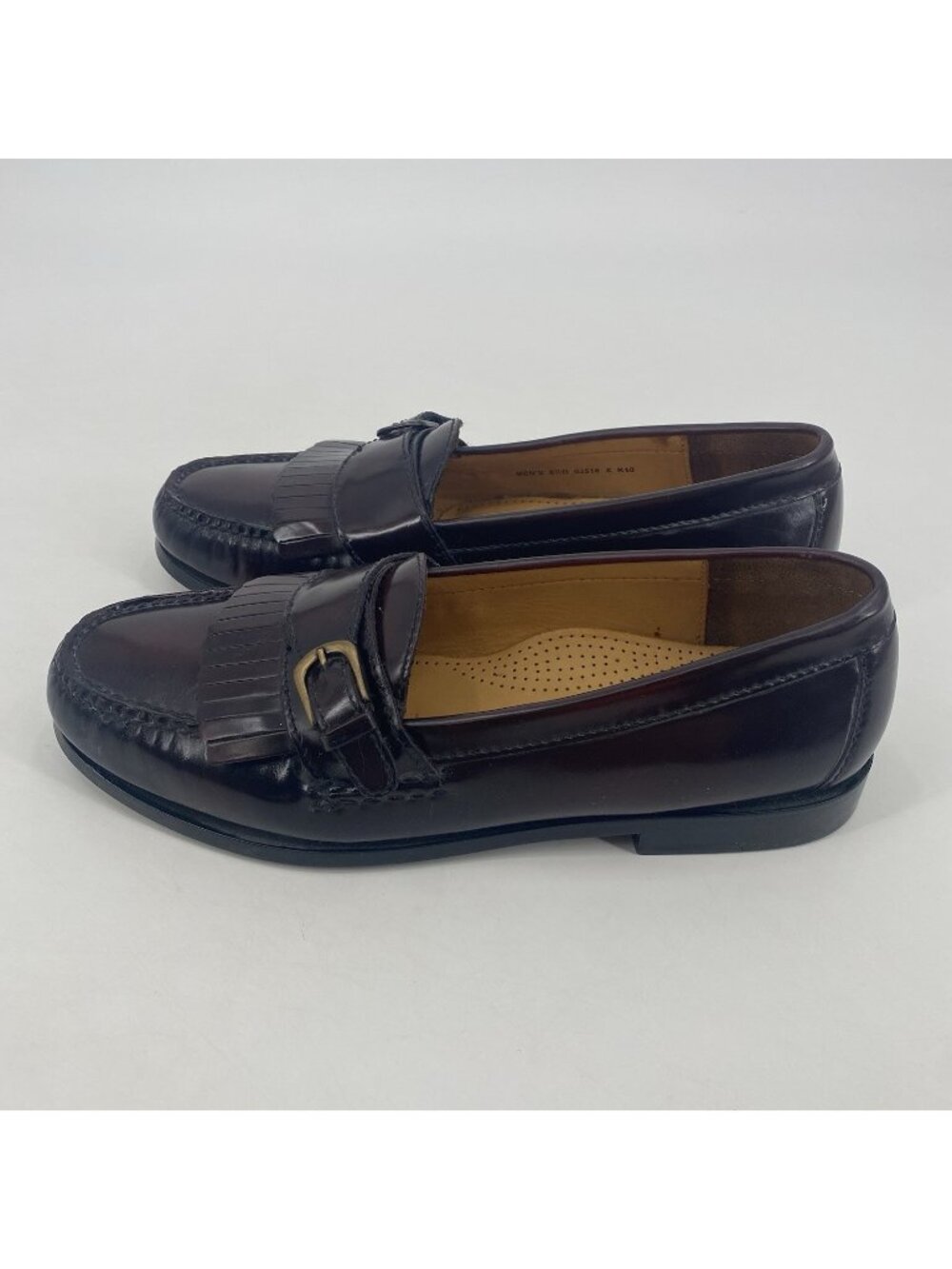 Cole Haan Burgundy Leather Pinch Buckle Monk Strap Loafer Mens Size 8.5 D Retro